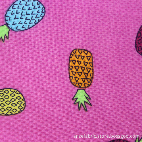 60% Cotton 40% Rayon Poplin Pineapple printed fabric